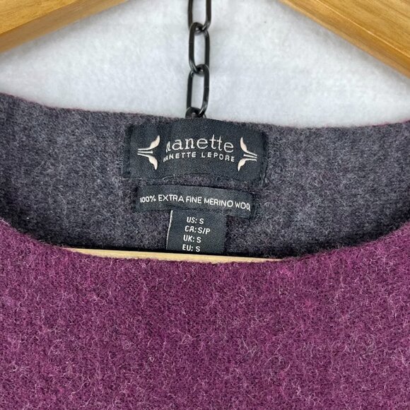 Nanette Lepore 100% Fine Merino Wool Pullover Sweater Burgundy Maroon Size Small - Picture 8 of 10